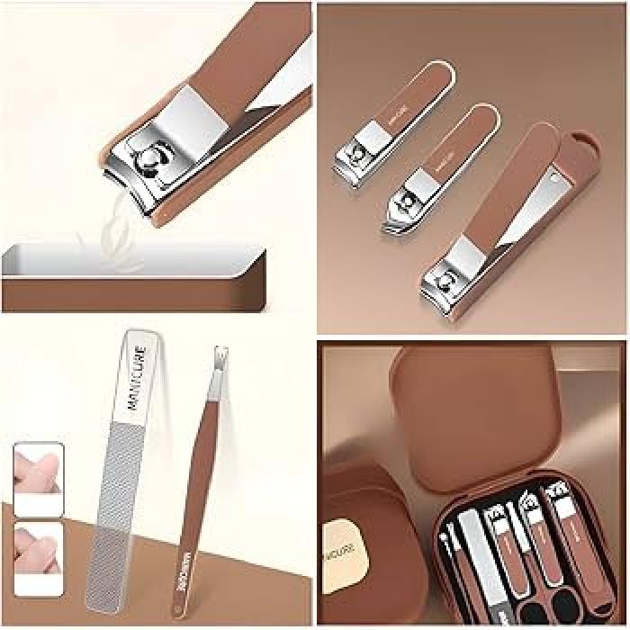 7 pcs Manicure Pedicure Nail Cutter Box Set Stainless Steel